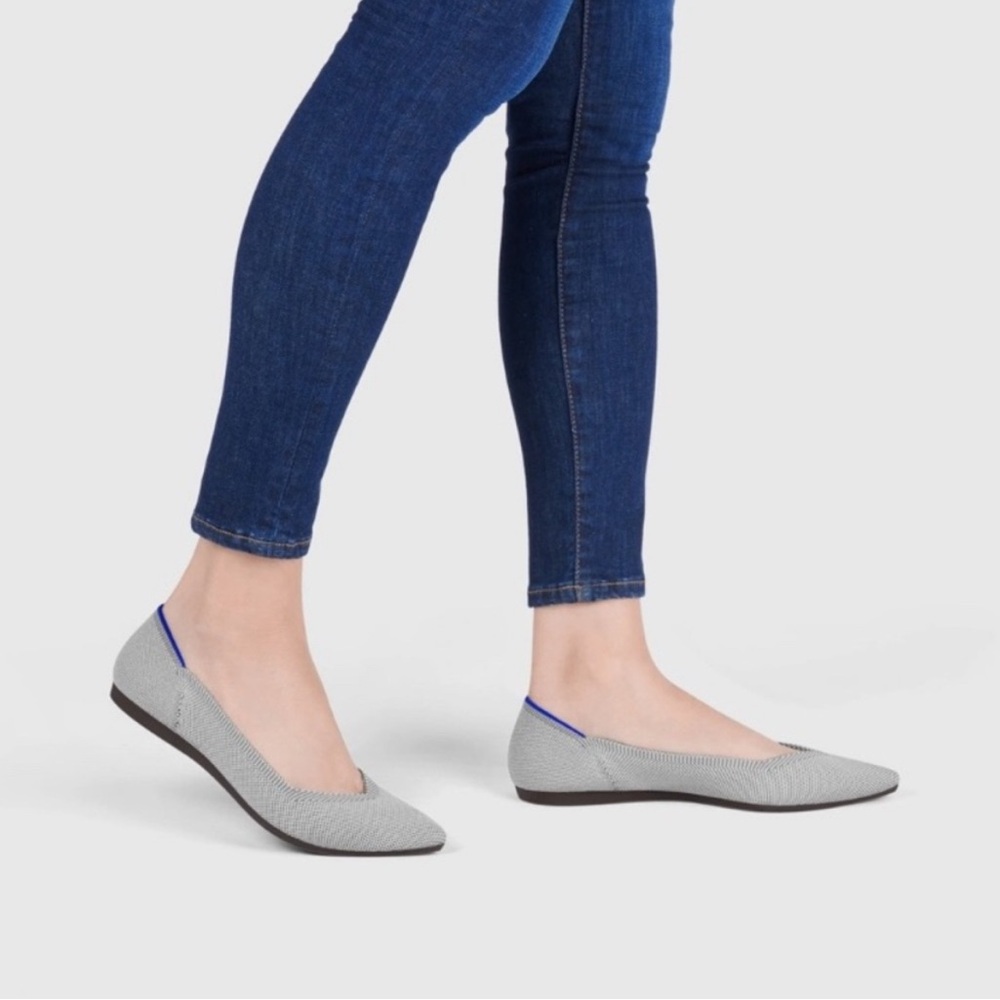 Rothy's The Point Flats Flax in RARE Birdseye Size 8.5